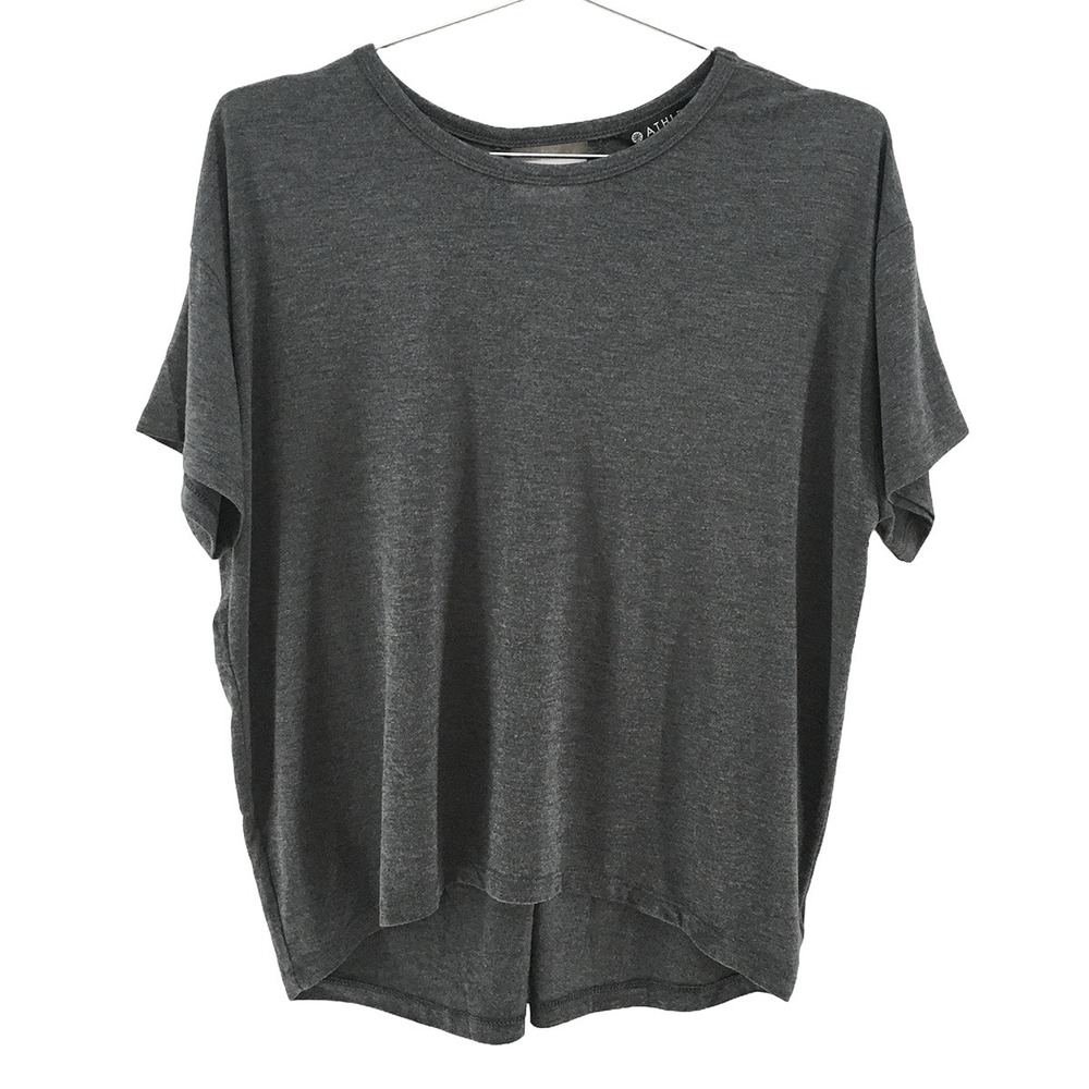 ATHLETA Cloudlight Keyhole Back‎ Crew Neck Tee • Medium • gray • workout casual